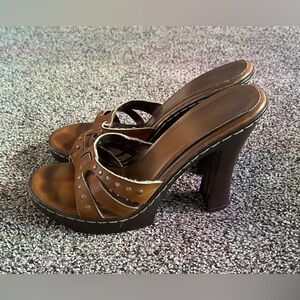 Brown Studded Women's Heels